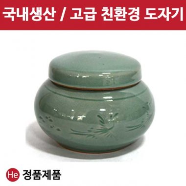 국산 도자기 단지 달청자 운학 단지 500g 경옥고 꿀 소금 된장 고추장 항아리 선물단지